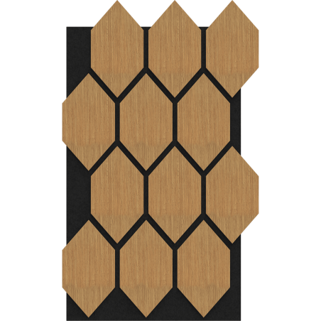 Mexen Form 01 akustisches Wandpaneel 91 x 56 cm (4 Stk.), Filz 9 mm, technisches Furnier, Eiche Classic - S111-91567-01-041