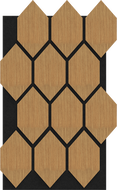 Mexen Form 01 akustisches Wandpaneel 91 x 56 cm (4 Stk.), Filz 9 mm, technisches Furnier, Eiche Classic - S111-91567-01-041