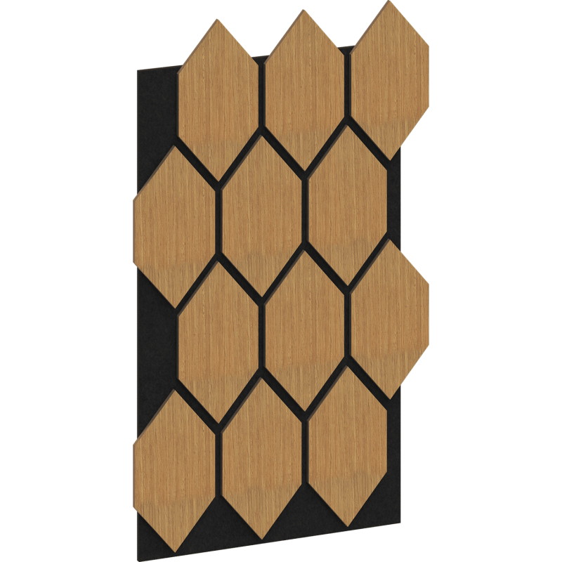 Mexen Form 01 akustisches Wandpaneel 91 x 56 cm (4 Stk.), Filz 9 mm, technisches Furnier, Eiche Classic - S111-91567-01-041