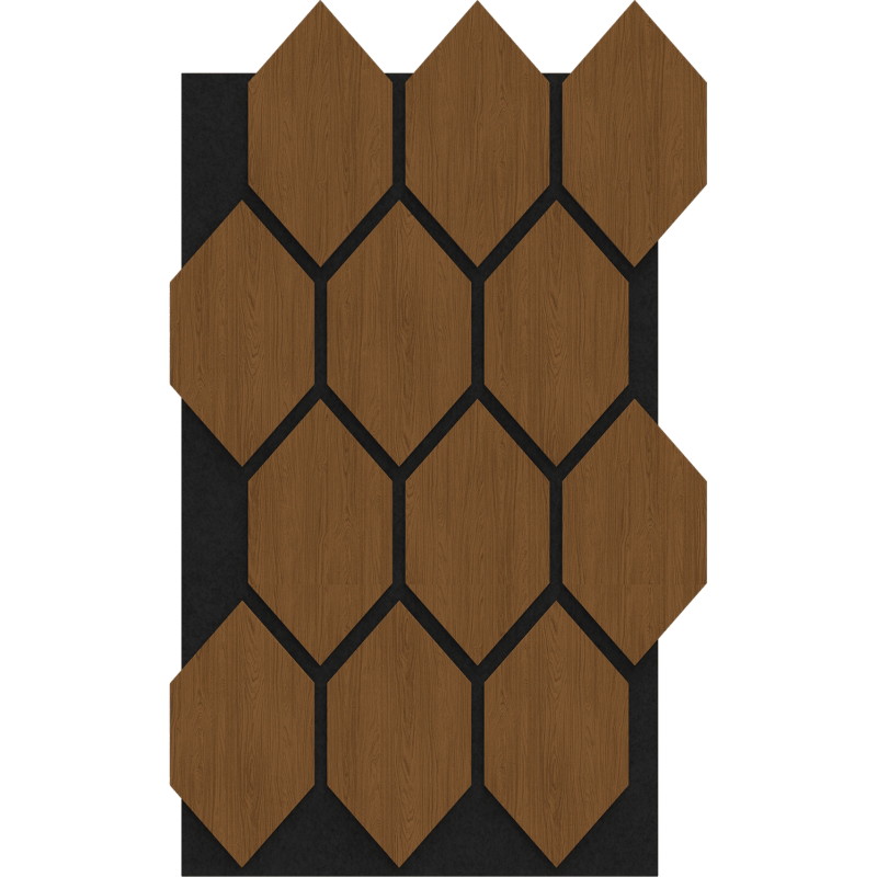 Mexen Form 01 Akustik-Wandpaneel 91 x 56 cm (4 Stk.), Filz 9 mm, technisches Furnier, Eiche Natur - S111-91567-01-042