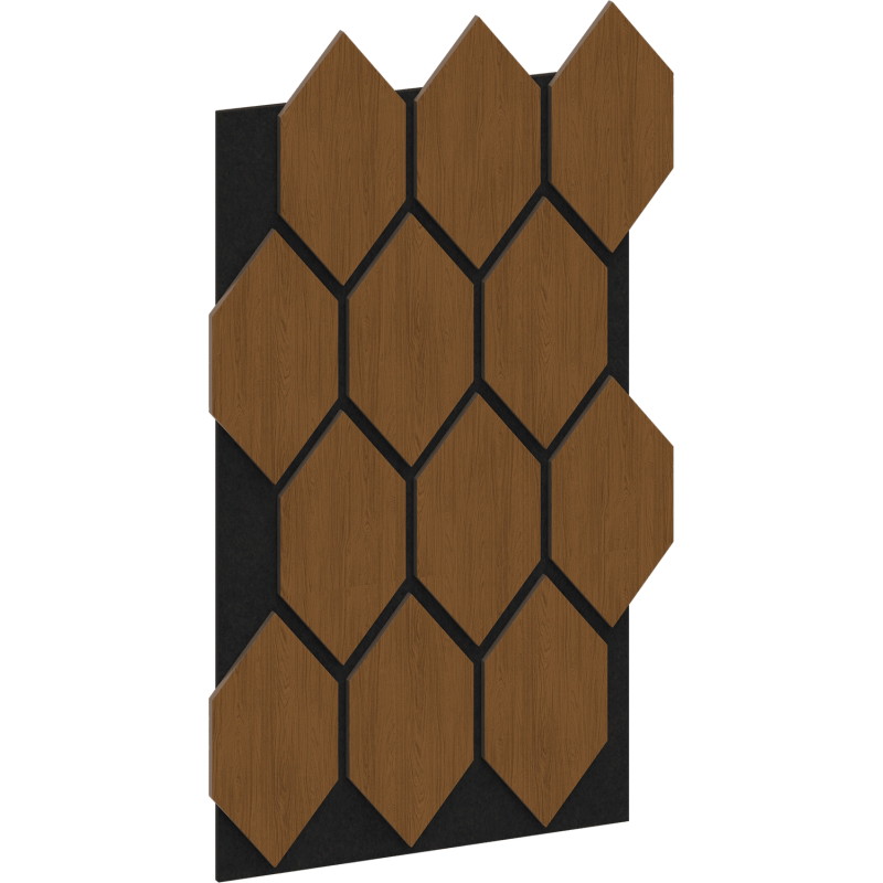 Mexen Form 01 Akustik-Wandpaneel 91 x 56 cm (4 Stk.), Filz 9 mm, technisches Furnier, Eiche Natur - S111-91567-01-042