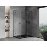Mexen Mist-H L Duo Duschkabine mit Schwingtür rechts 100 x 110 cm, transparent, gebürstetes Gun Gray - 8A5L-100L-110P-66-00