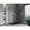 Mexen Mist-H L Duo Duschkabine schwenkbar rechts 105 x 110 cm, transparent, gebürstetes Gun Gray - 8A5L-105L-110P-66-00