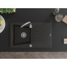 Mexen Cesar Granitspüle 1-becken mit Abtropffläche und Küchenarmatur Telma, schwarz/gold - 6514-75-670200-00