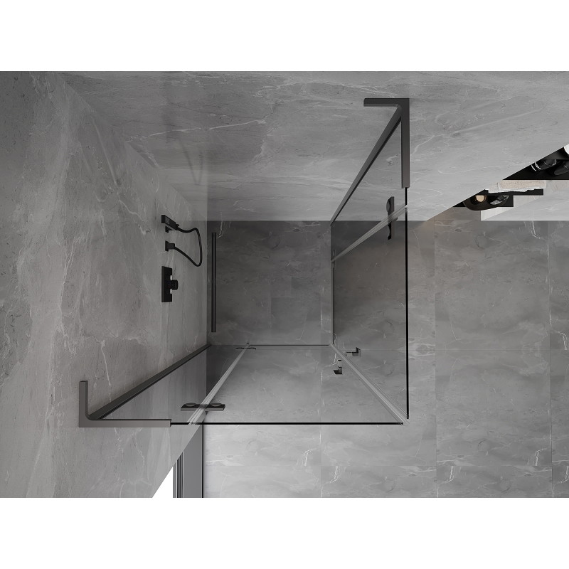 Mexen Mist-H L Duo Duschkabine Schwingtür 85 x 85 cm, transparent, Gun Metal - 8A5L-085L-085P-95-00