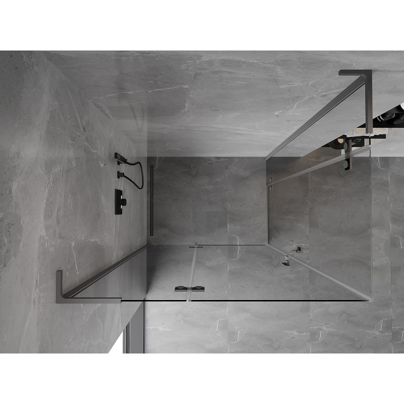 Mexen Mist-H L Duo Duschkabine klappbar links 120 x 85 cm, transparent, Gun Metal - 8A5L-120L-085P-95-00
