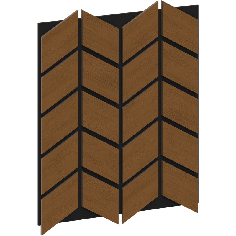 Mexen Form 03 Akustik-Wandpaneel 71,5 x 58 cm (4 Stück), Filz 9 mm, technisches Furnier, Natur Eiche - S111-71587-03-042