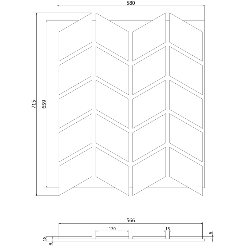 Mexen Lam-B Wandpaneele 275 x 30 cm, HDF Platte 4 mm, technisches Furnier, Sandiger Eiche - S100-275307-3015-001