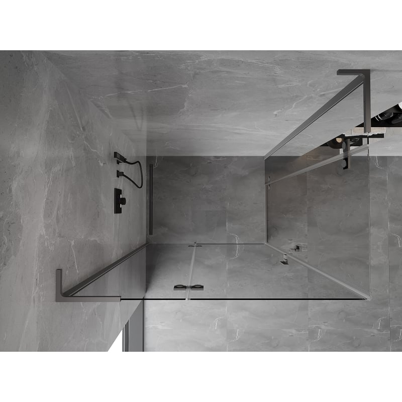 Mexen Mist-H L Duo Duschkabine Schwingtür links 115 x 90 cm, transparent, Gun Metal - 8A5L-115L-090P-95-00
