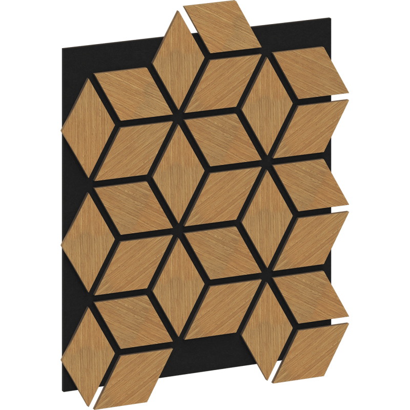 Mexen Form 02 akustische Wandpaneele 81 x 66 cm (4Stk.), Filz 9 mm, technische Furnier, Eiche Classic - S111-81667-02-041