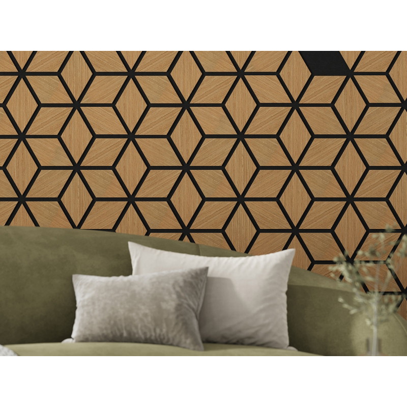 Mexen Form 02 akustische Wandpaneele 81 x 66 cm (4Stk.), Filz 9 mm, technische Furnier, Eiche Classic - S111-81667-02-041