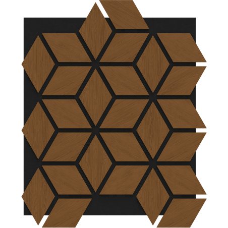 Mexen Form 02 Akustisches Wandpanel 81 x 66 cm (4 Stk.), Filz 9 mm, technisches Furnier, Natur Eiche - S111-81667-02-042