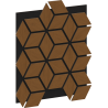 Mexen Form 02 Akustisches Wandpanel 81 x 66 cm (4 Stk.), Filz 9 mm, technisches Furnier, Natur Eiche - S111-81667-02-042