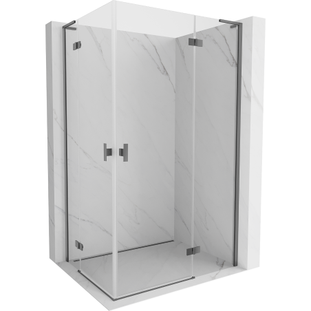 Mexen Mist-H L Duo Duschkabine, rechte Schwingtür 90 x 100 cm, transparent, Gun-Metal - 8A5L-090L-100P-95-00