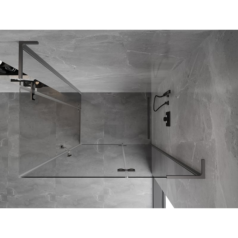 Mexen Mist-H L Duo Duschkabine rechts öffnend 70 x 105 cm, transparent, Gun Metal - 8A5L-070L-105P-95-00