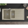 Mexen Andres Granitspüle 1,5-Becken mit Abtropffläche und Küchenarmatur Telma, beige - 6515-69-670200-00