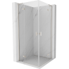 Mexen Mist-H L Duo Duschkabine Schwingtür 70 x 70 cm, transparent, gebürsteter Nickel - 8A5L-070L-070P-97-00
