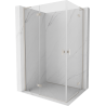 Mexen Mist-H L Duo Duschkabine schwenkbar links 100 x 70 cm, transparent, gebürsteter Nickel - 8A5L-100L-070P-97-00