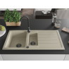 Mexen Andres granitspüle 1,5-becken mit abtropfbrett und küchenarmatur Telma, beige - 6515-69-670200-70