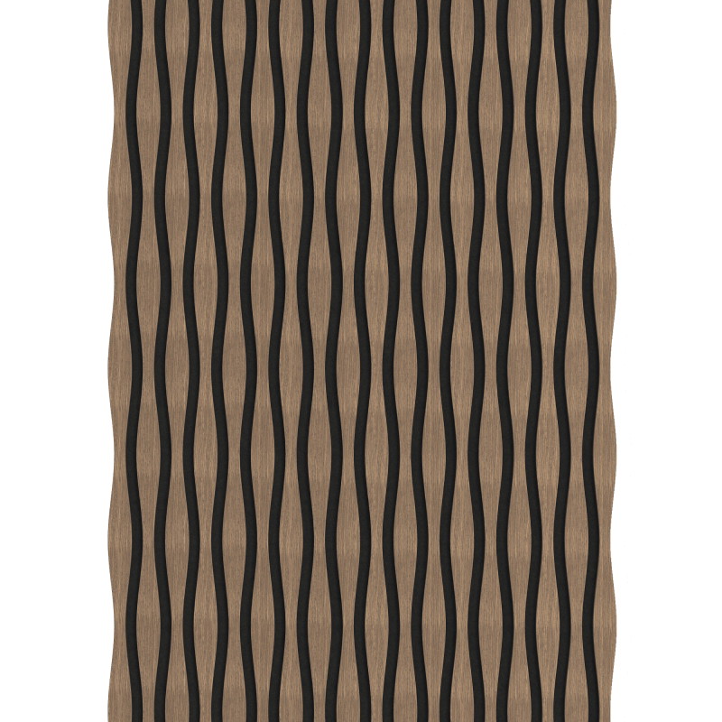 Mexen Lam-SF 01 Lam-SF 26 Akustik-Wandpaneele 280 x 30 cm, Filz 9 mm, technisches Furnier, Dunkle Walnuss - S106-280-26-044