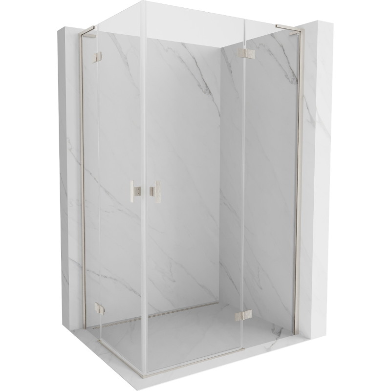 Mexen Mist-H L Duo Duschkabine rechtsseitig 70 x 85 cm, transparent, gebürstetes Nickel - 8A5L-070L-085P-97-00