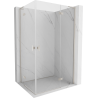Mexen Mist-H L Duo Duschkabine schwenkbar rechts 75 x 85 cm, transparent, gebürsteter Nickel - 8A5L-075L-085P-97-00