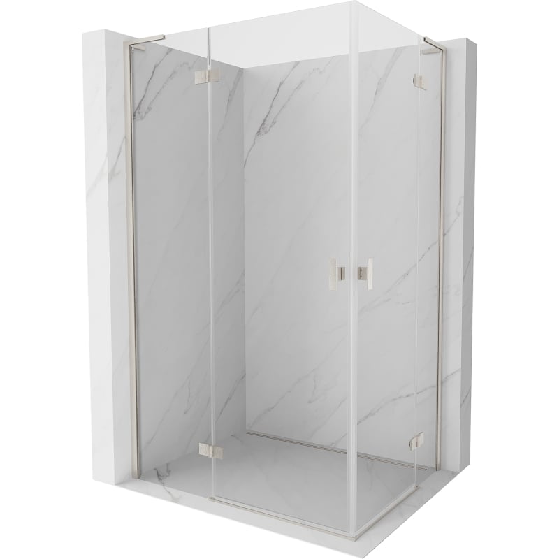 Mexen Mist-H L Duo Duschkabine links, 115 x 85 cm, transparent, gebürstetes Nickel - 8A5L-115L-085P-97-00