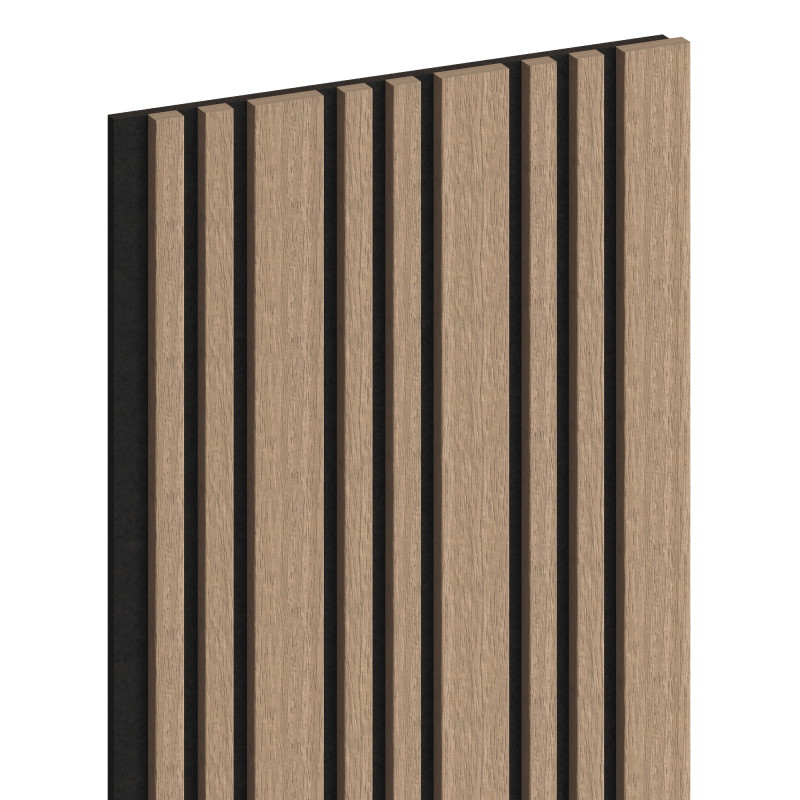 Mexen Lam-F Slim 01 Akustik-Wandpaneele 280 x 36,5 cm, Filz 9 mm, Technisches Furnier, Helle Walnuss - S107-280-01-047