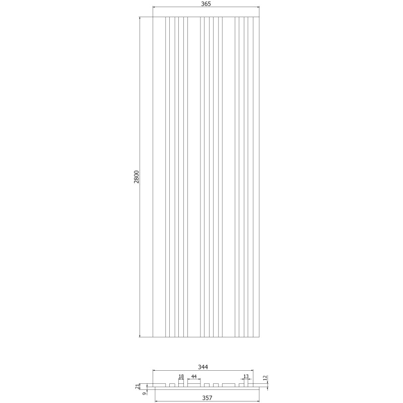 Mexen Lam-F Slim 01 Akustik-Wandpaneele 280 x 36,5 cm, Filz 9 mm, Technisches Furnier, Helle Walnuss - S107-280-01-047