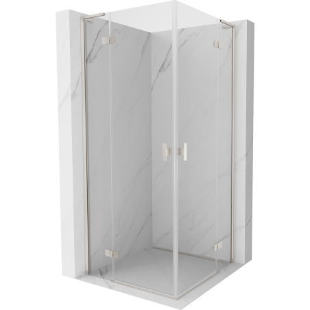 Mexen Mist-H L Duo Duschkabine Drehtür 95 x 95 cm, transparent, gebürsteter Nickel - 8A5L-095L-095P-97-00