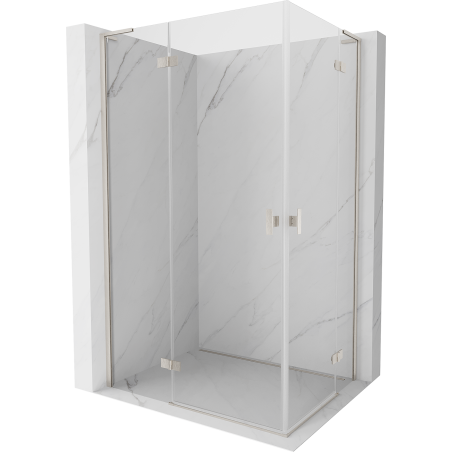 Mexen Mist-H L Duo-Duschkabine, links öffnend, 120 x 95 cm, transparent, gebürsteter Nickel - 8A5L-120L-095P-97-00