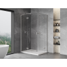 Mexen Mist-H L Duo Duschkabine, schwenkbar, links, 105 x 100 cm, transparent, gebürstetes Nickel - 8A5L-105L-100P-97-00