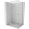 Mexen Mist-H L Duo Duschkabine schwenkbar links 110 x 100 cm, transparent, gebürstetes Nickel - 8A5L-110L-100P-97-00