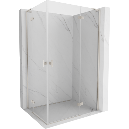 Mexen Mist-H L Duo Duschkabine Schwingtür rechts 95 x 105 cm, transparent, gebürsteter Nickel - 8A5L-095L-105P-97-00