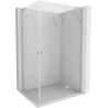 Mexen Mist-H L Duo Duschkabine Schwingtür rechts 85 x 110 cm, transparent, gebürstetes Nickel - 8A5L-085L-110P-97-00