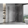 Mexen Mist-H L Duo Duschkabine, schwenkbar, rechts, 100 x 110 cm, transparent, gebürstetes Nickel - 8A5L-100L-110P-97-00