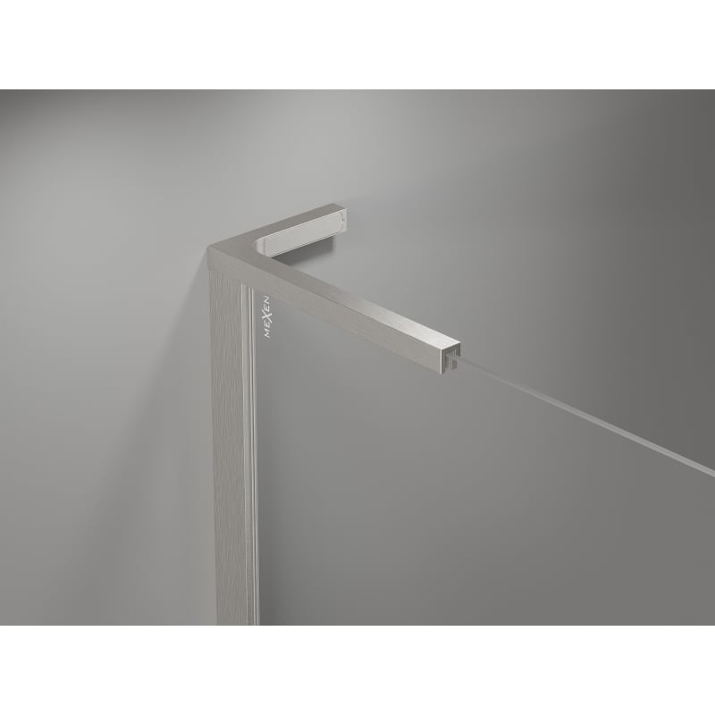 Mexen Mist-H L Duo Duschkabine Drehflügel rechts 80 x 115 cm, transparent, gebürsteter Nickel - 8A5L-080L-115P-97-00
