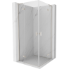 Mexen Mist-H L Duo Duschkabine schwenkbar 115 x 115 cm, transparent, gebürsteter Nickel - 8A5L-115L-115P-97-00