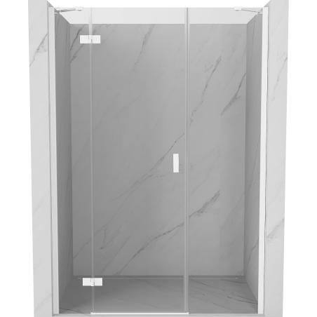 Mexen Mist-H linke, schwenkbare Duschkabinentüren 125 cm, transparent, weiß - 8A5-125-001-20-00-L