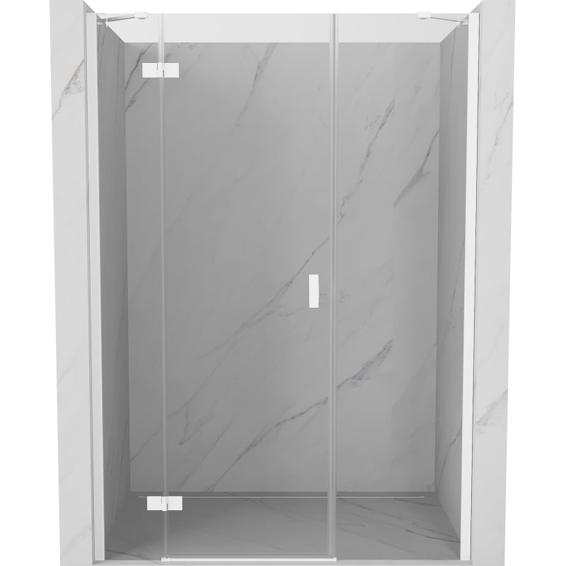 Mexen Mist-H links öffnende DuschTür 135 cm, transparent, weiß - 8A5-135-001-20-00-L
