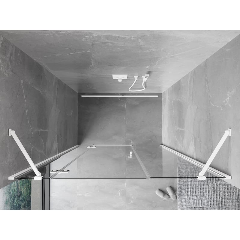 Mexen Mist-H Duschtür links öffnend 140 cm, transparent, weiß - 8A5-140-001-20-00-L
