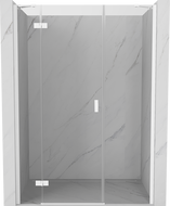 Mexen Mist-H linke, aufklappbare Duschabtrennung 160 cm, transparent, weiß - 8A5-160-001-20-00-L