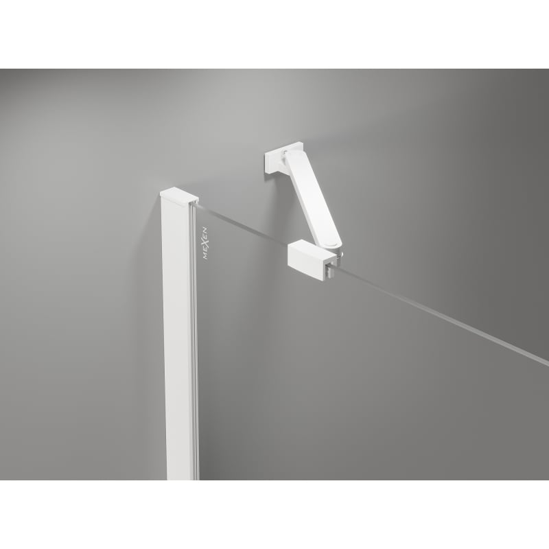 Mexen Mist-H rechte, aufklappbare Duschabtrennung 155 cm, transparent, weiß - 8A5-155-001-20-00-P