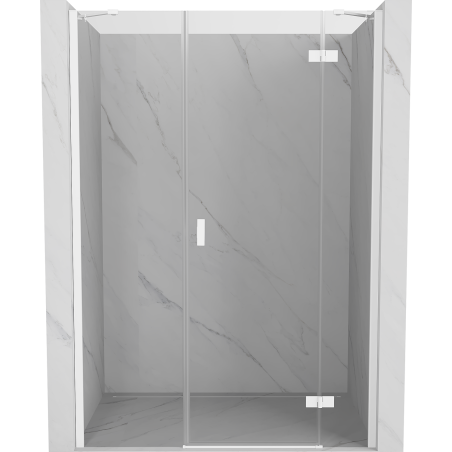 Mexen Mist-H rechte, aufklappbare Duschabtrennung 155 cm, transparent, weiß - 8A5-155-001-20-00-P