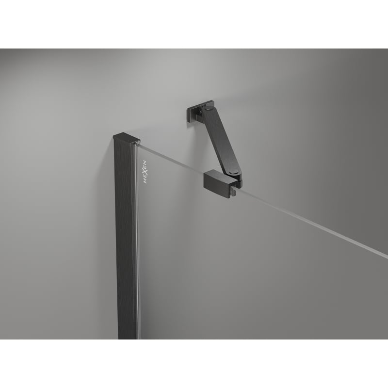 Mexen Mist-H linke schwenkbare Duschabtrennung 130 cm, transparent, gebürstetes Gun Grau - 8A5-130-001-66-00-L