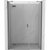 Mexen Mist-H linke, schwenkbare Duschabtrennung 135 cm, transparent, gebürstetes gun gray - 8A5-135-001-66-00-L