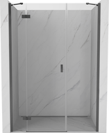 Mexen Mist-H linke, schwenkbare Duschabtrennung 135 cm, transparent, gebürstetes gun gray - 8A5-135-001-66-00-L