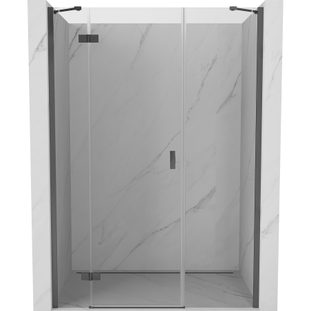 Mexen Mist-H 150 cm linke schwenkbare Duschtür, transparent, gun gray gebürstet - 8A5-150-001-66-00-L