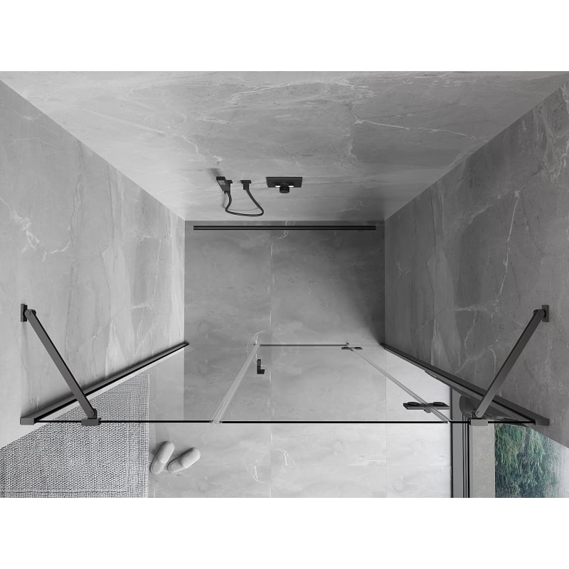 Mexen Mist-H Duschdrehtür rechts 120 cm, Transparent, Gun Metal - 8A5-120-001-95-00-P
