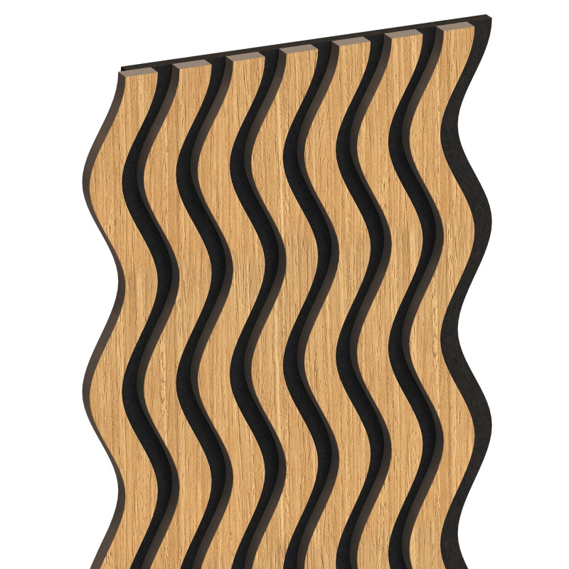 Mexen Lam-SF 02 Akustische Wandpaneele 280 x 30 cm, Filz 9 mm, technisches Furnier, Eiche Classic - S106-280-02-041